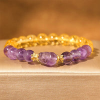 KarmaRipple's Citrine Amethyst Pixiu Prosperity Bracelet