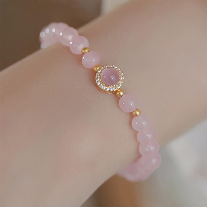 KarmaRipple's Pink Gemstone Pearl Warmth Bracelet p2