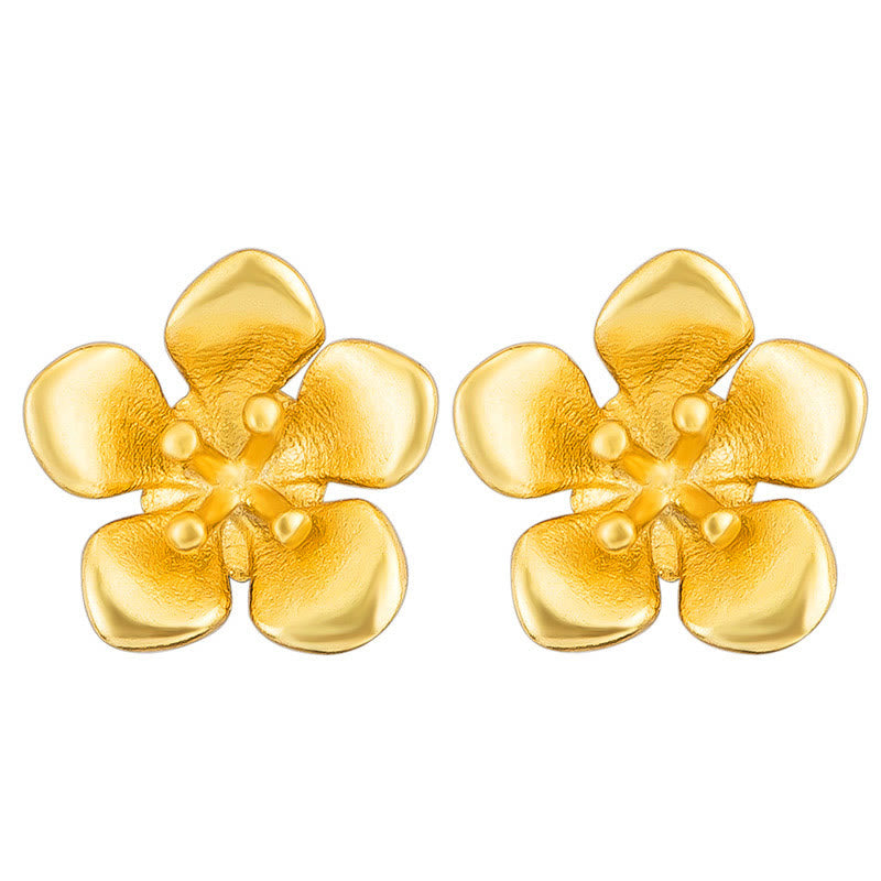 KarmaRipple's 925 Sterling Silver Golden Peach Blossom Balance Earrings p7