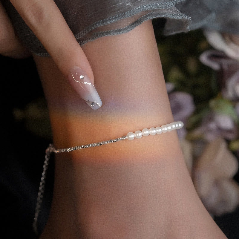 KarmaRipple's 925 Sterling Silver Pearl Beadwork Protection Anklet p5