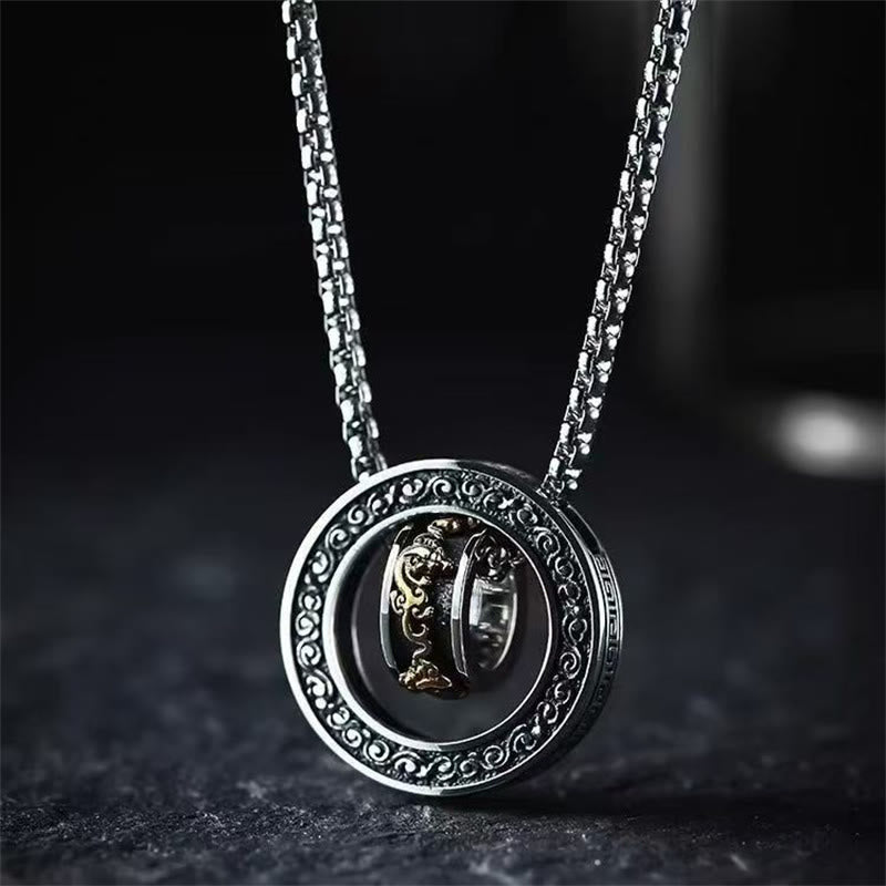 KarmaRipple's Double Ring PiXiu Peace Buckle Wealth Rotatable Pendant Necklace p16