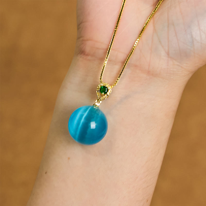 KarmaRipple's Cat's Eye Round Ball Confidence Pendant Necklace p8