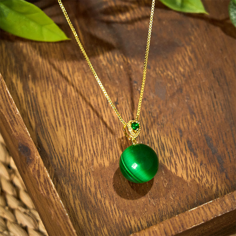 KarmaRipple's Cat's Eye Round Ball Confidence Pendant Necklace p16