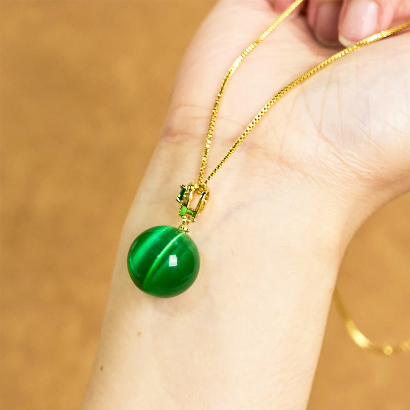 KarmaRipple's Cat's Eye Round Ball Confidence Pendant Necklace p19