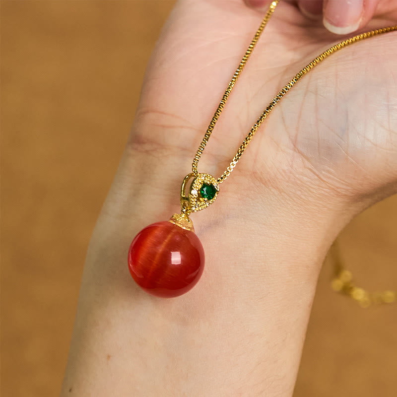 KarmaRipple's Cat's Eye Round Ball Confidence Pendant Necklace p13