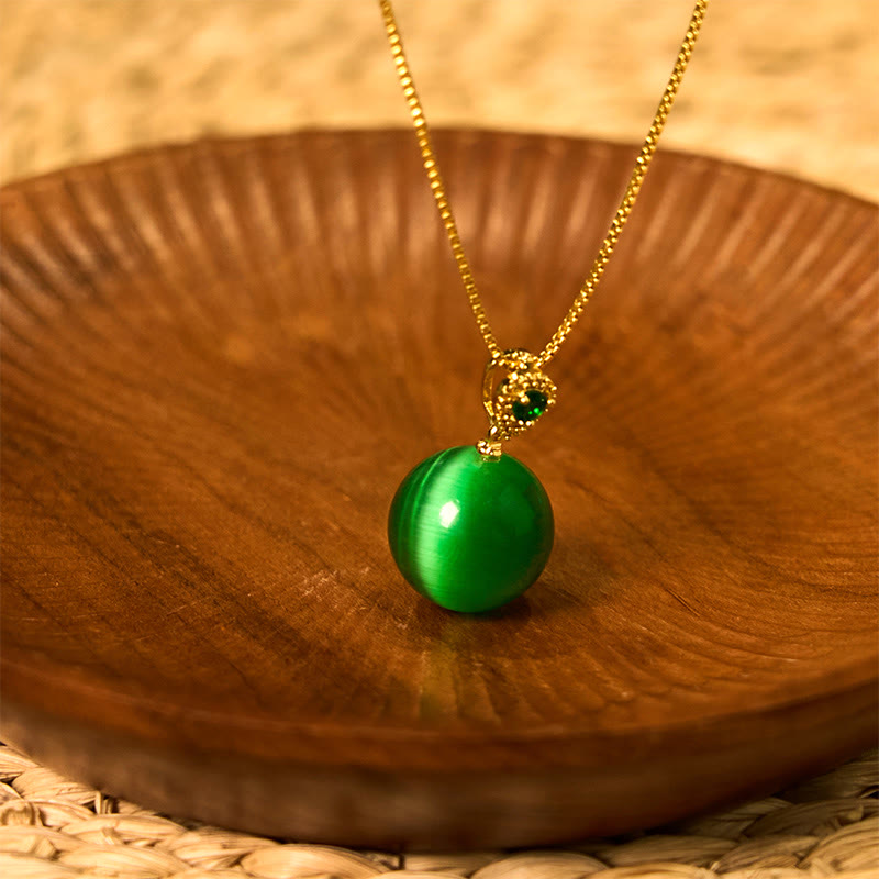 KarmaRipple's Cat's Eye Round Ball Confidence Pendant Necklace p30