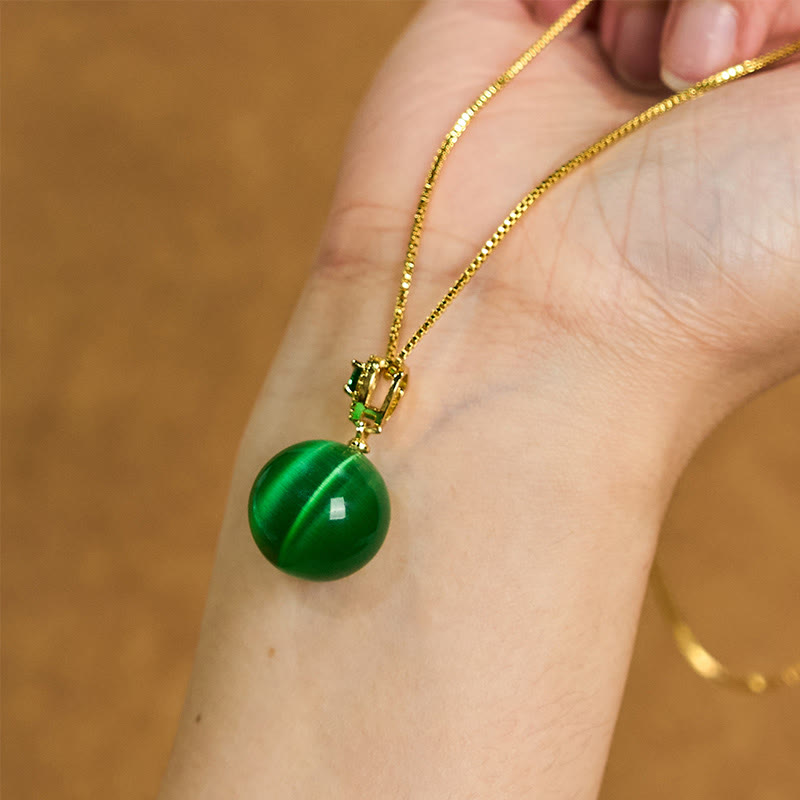 KarmaRipple's Cat's Eye Round Ball Confidence Pendant Necklace p20