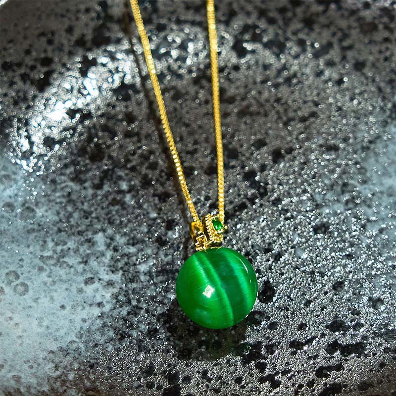 KarmaRipple's Cat's Eye Round Ball Confidence Pendant Necklace p18