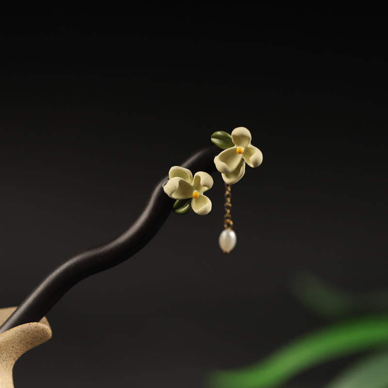 KarmaRipple's Ebony Gardenia Tassel Courage Hairpin p3