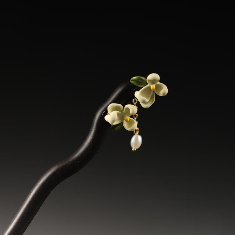 KarmaRipple's Ebony Gardenia Tassel Courage Hairpin p2