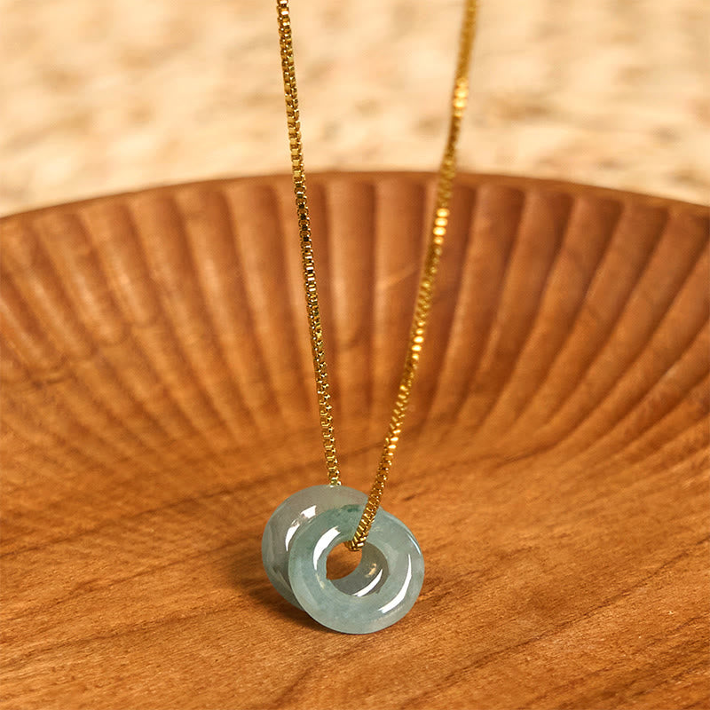 KarmaRipple's Jade Double Peace Buckle Prosperity Pendant Necklace p9