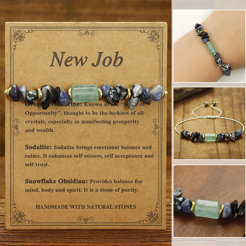 KarmaRipple's New Job Green Aventurine Sodalite Snowflake Obsidian Energy Bracelet p1