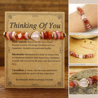 KarmaRipple's Thinking Of You Rose Quartz Rhodonite Carnelian Relationships Bracelet