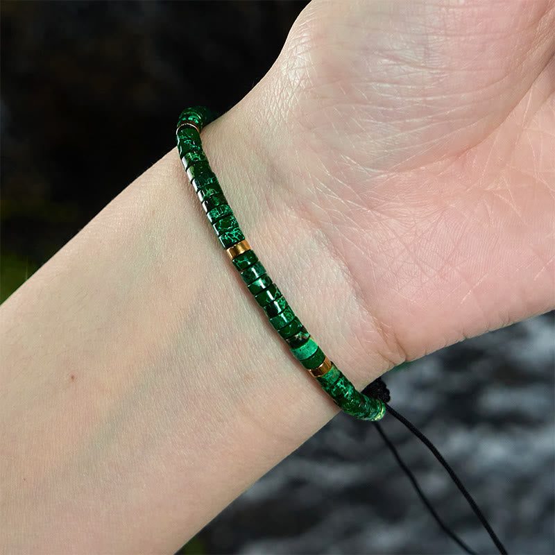 KarmaRipple's Authentic Malachite Spacer Bead Anti-anxiety Bracelet p3