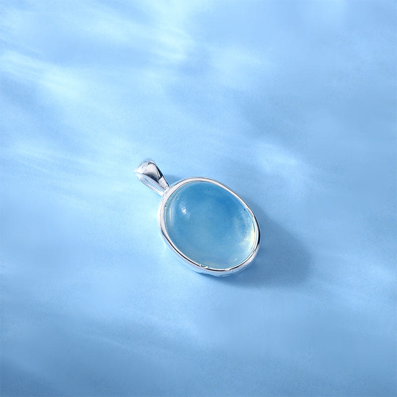 KarmaRipple's 925 Sterling Silver Aquamarine Balancing Clavicle Chain Pendant Necklace p12