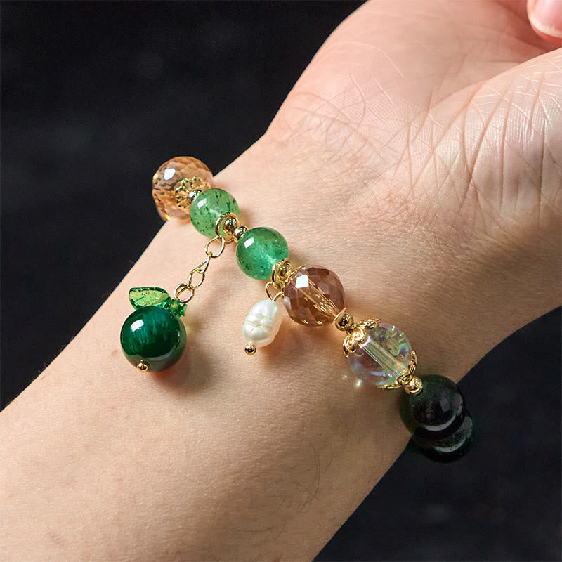 KarmaRipple's Authentic Green Tiger Eye Beadwork Green Leaf Positive Bracelet p6