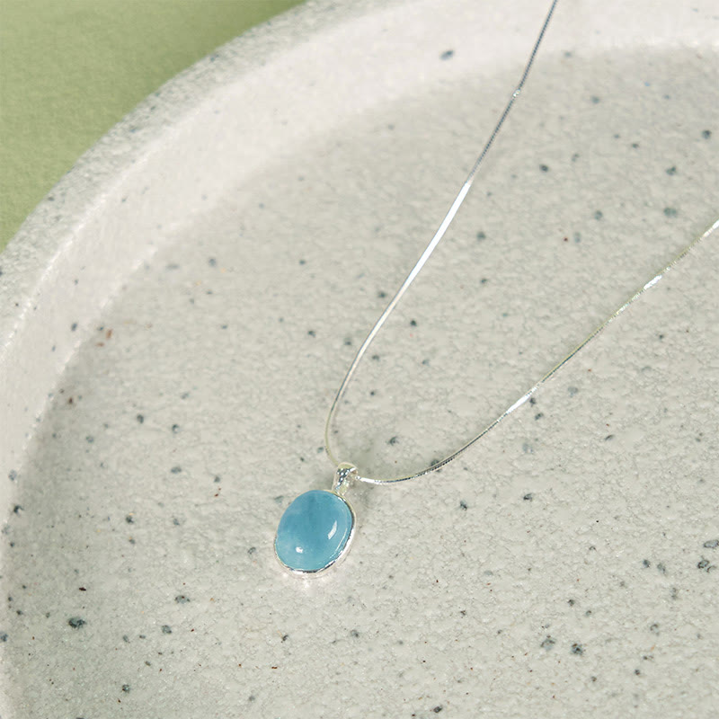 KarmaRipple's 925 Sterling Silver Aquamarine Balancing Clavicle Chain Pendant Necklace p13