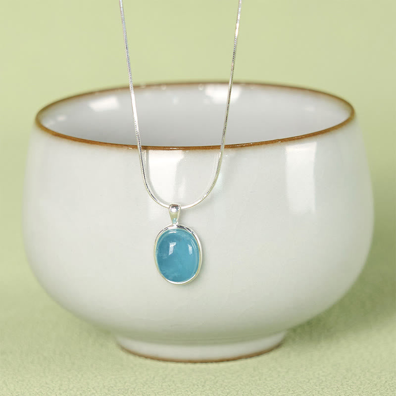 KarmaRipple's 925 Sterling Silver Aquamarine Balancing Clavicle Chain Pendant Necklace p9