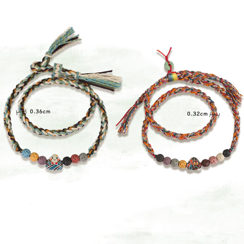 KarmaRipple's Dragon Boat Festival Colorful Rope Lava Rock Fu Character Rice Dumplings Fortune Woven Bracelet p16