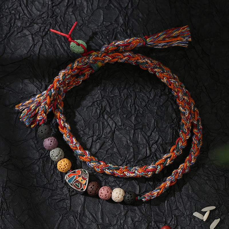 KarmaRipple's Dragon Boat Festival Colorful Rope Lava Rock Fu Character Rice Dumplings Fortune Woven Bracelet p2