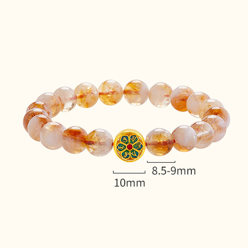 KarmaRipple's 999 Sterling Silver Om Mani Padme Hum Citrine Protection Bracelet p5
