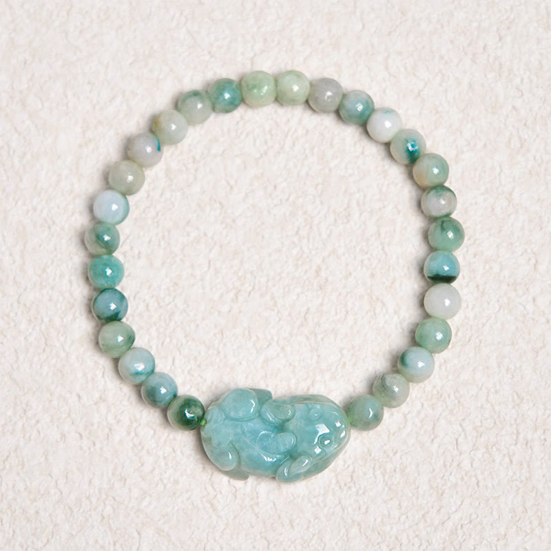 KarmaRipple's Authentic Green Jade PiXiu Carved Fortune Bracelet p6