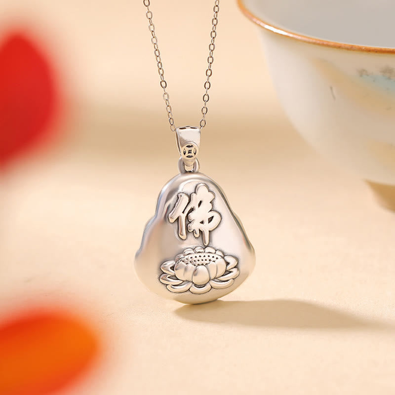 KarmaRipple's Bronze Laughing Buddha Pattern Amber Fortune Pendant Necklace p2