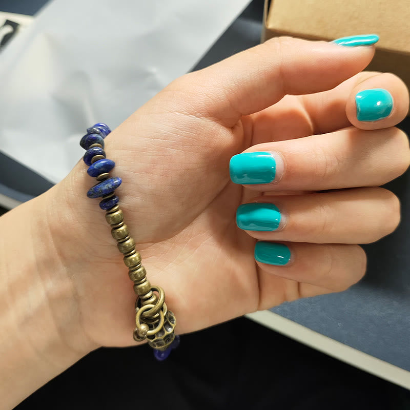 KarmaRipple's Vintage Irregular Shape Design Lazurite Positive Bracelet p12