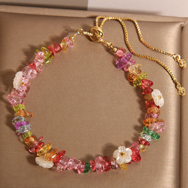 KarmaRipple's Various Gravel Crystals Ivory Gemstone Blue Gemstone Protection Bracelet p6