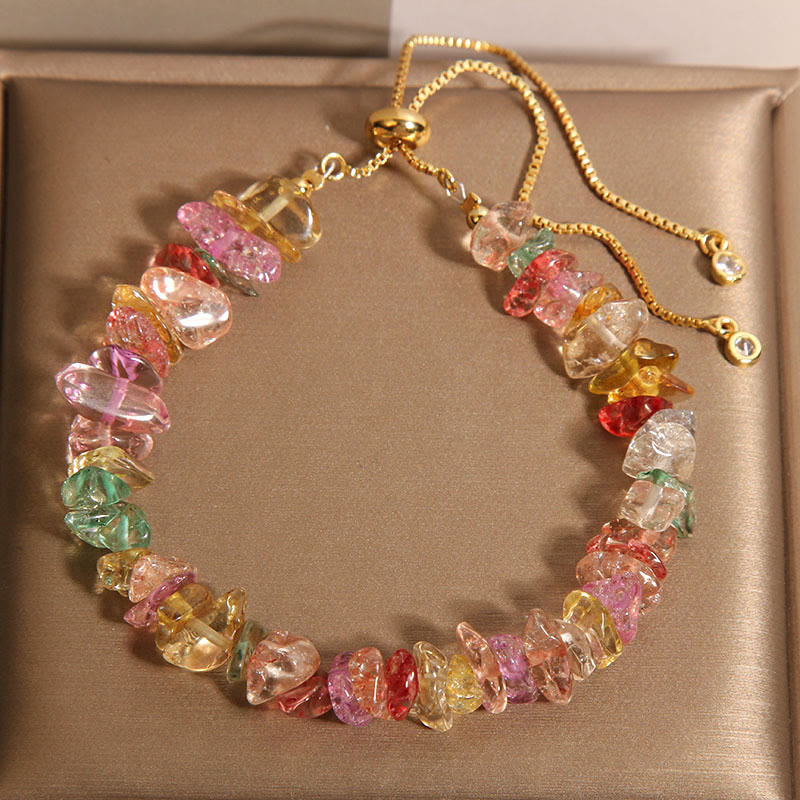 KarmaRipple's Various Gravel Crystals Ivory Gemstone Blue Gemstone Protection Bracelet p1