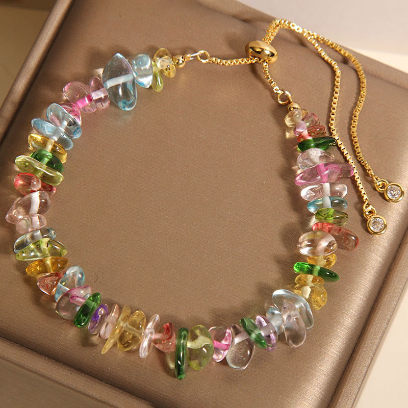 KarmaRipple's Various Gravel Crystals Ivory Gemstone Blue Gemstone Protection Bracelet p9