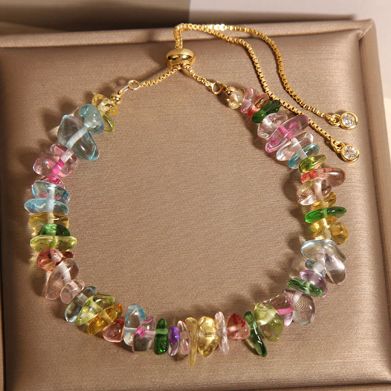 KarmaRipple's Various Gravel Crystals Ivory Gemstone Blue Gemstone Protection Bracelet p12