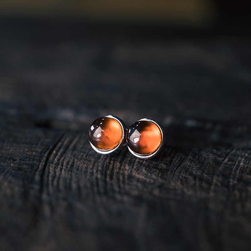 KarmaRipple's 925 Sterling Silver Garnet Protection Earrings p2