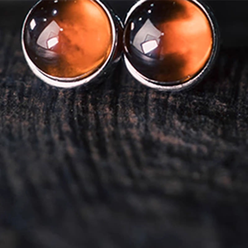 KarmaRipple's 925 Sterling Silver Garnet Protection Earrings p4