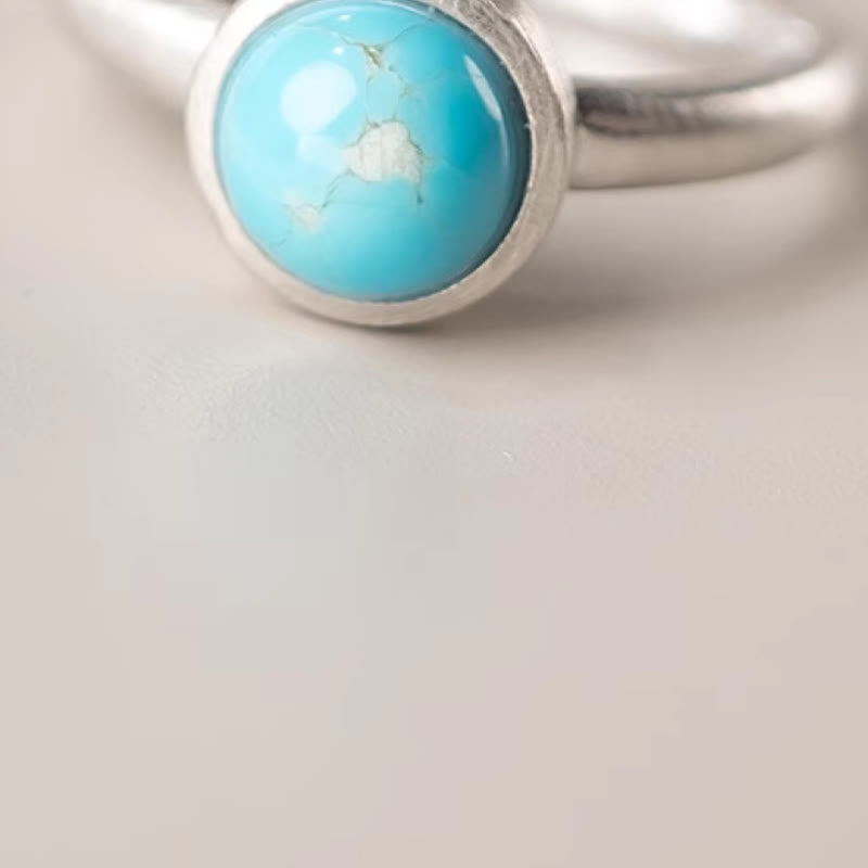 KarmaRipple's Authentic 925 Sterling Silver Lazurite Turquoise?Adjustable Balance Ring p11