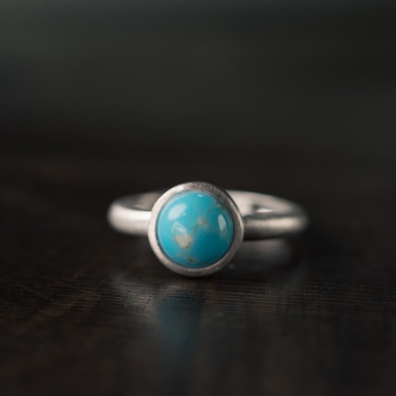 KarmaRipple's Authentic 925 Sterling Silver Lazurite Turquoise?Adjustable Balance Ring p2
