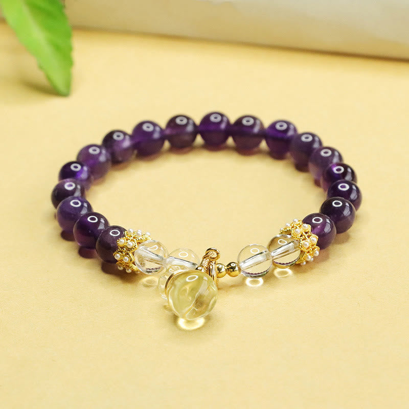 KarmaRipple's Authentic Amethyst Citrine Money Bag Balance Bracelet p1