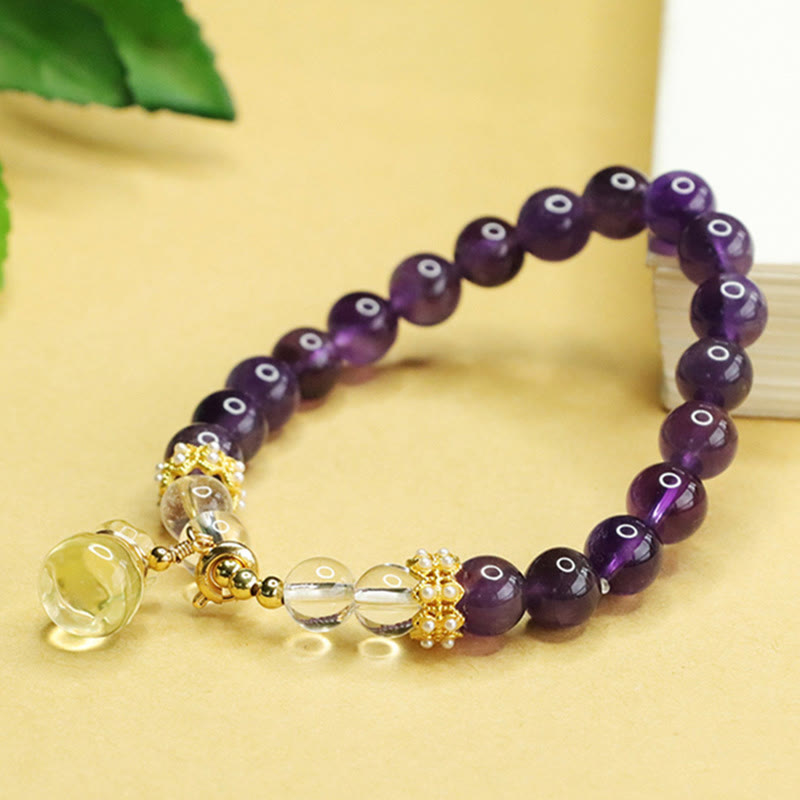 KarmaRipple's Authentic Amethyst Citrine Money Bag Balance Bracelet p2