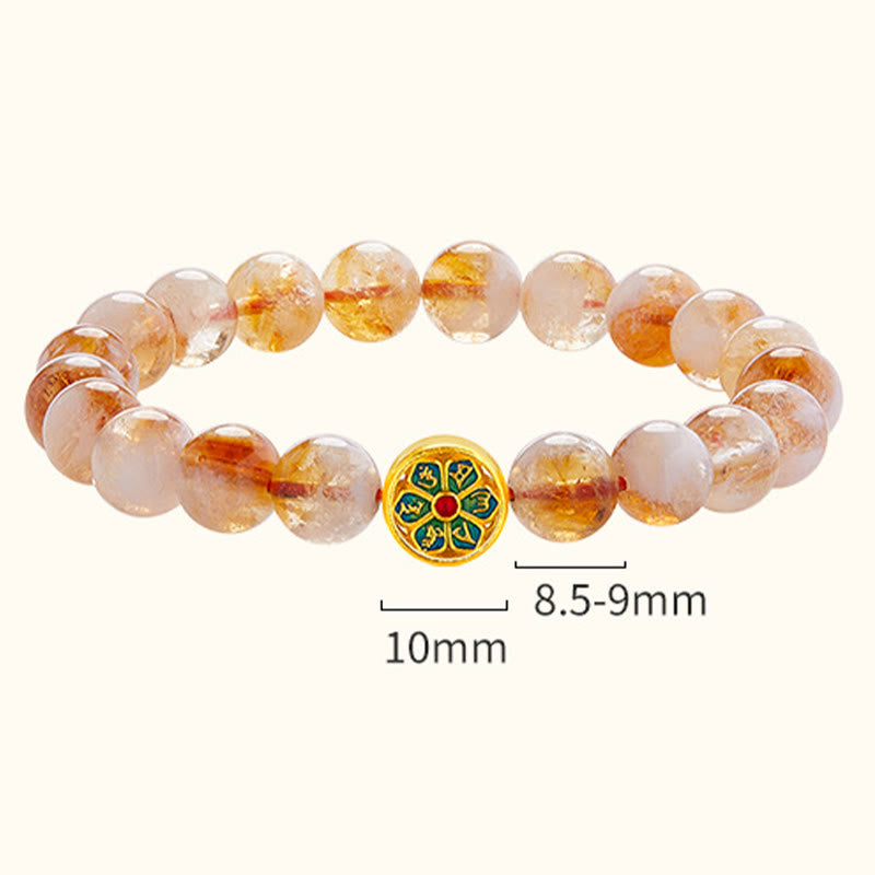 KarmaRipple's 999 Sterling Silver Citrine Om Mani Padme Hum Protection Bracelet p5