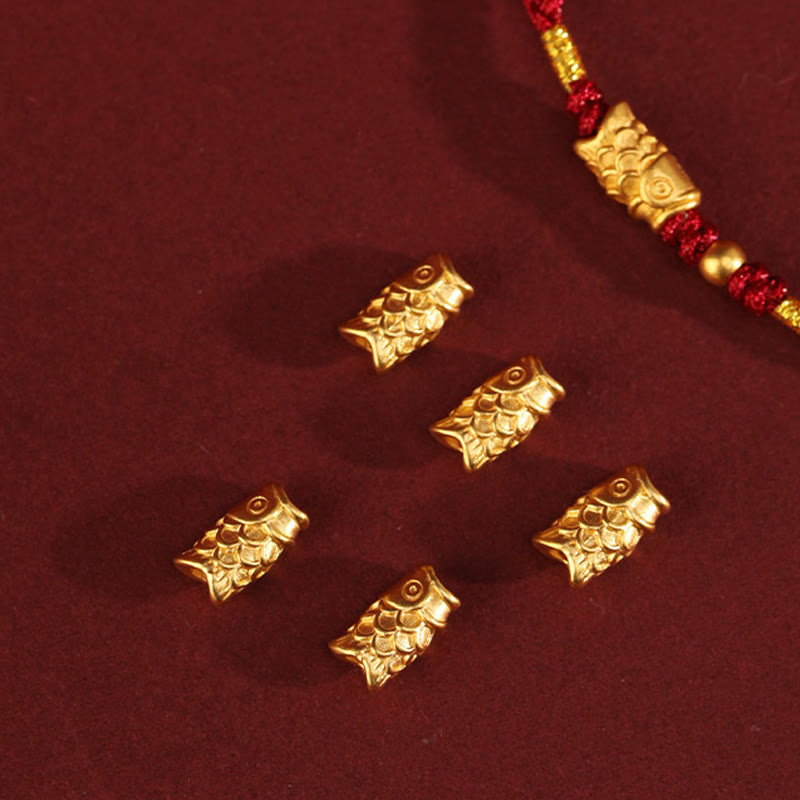 KarmaRipple's 999 Gold Fortune Protection Koi Fish Handmade Woven String Bracelet p7