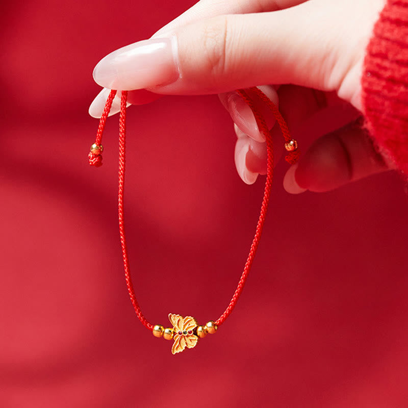 KarmaRipple's 999 Sterling Silver Butterfly Red String Strength Bracelet p4