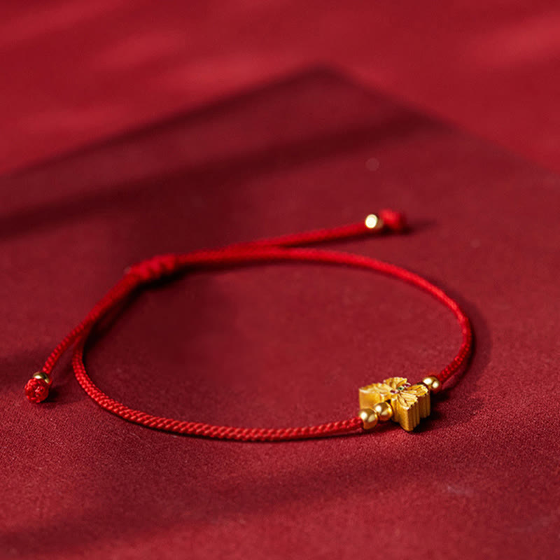 KarmaRipple's 999 Sterling Silver Butterfly Red String Strength Bracelet p2