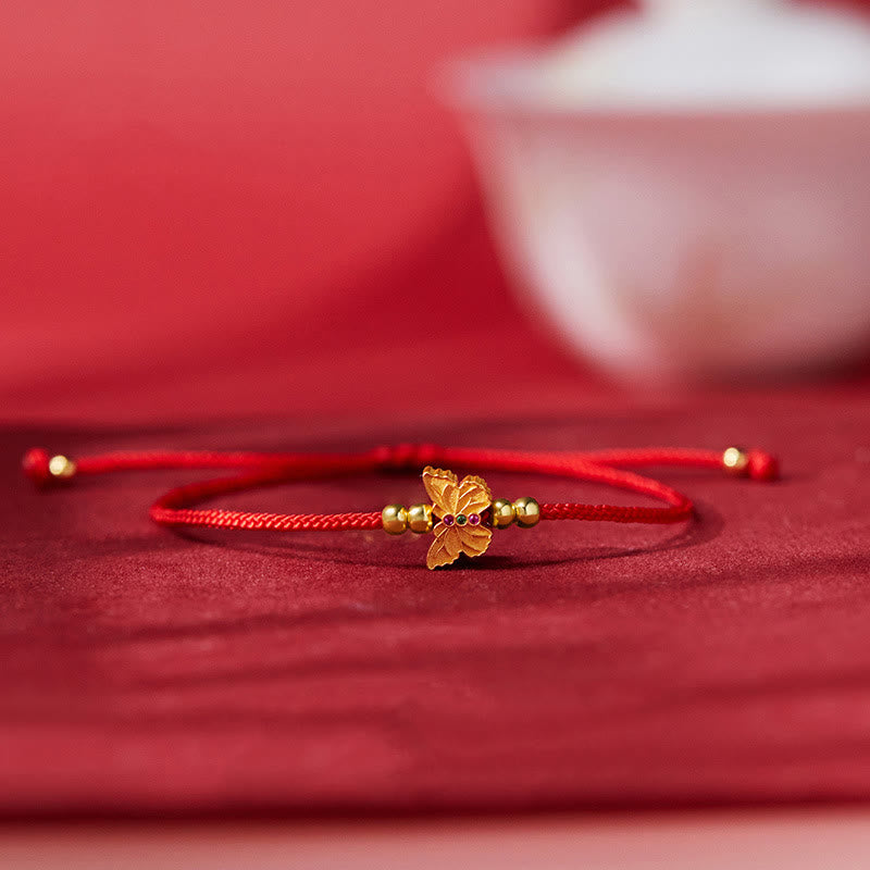 KarmaRipple's 999 Sterling Silver Butterfly Red String Strength Bracelet p15