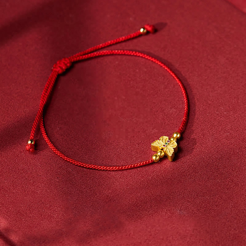 KarmaRipple's 999 Sterling Silver Butterfly Red String Strength Bracelet p3
