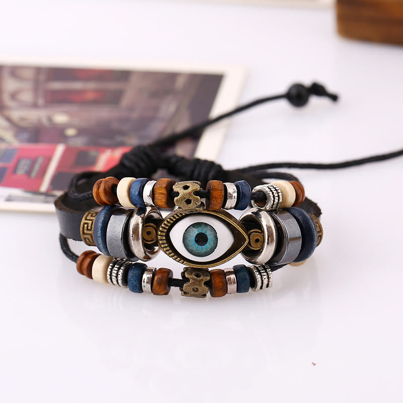 KarmaRipple's Tibetan Evil Eye Leather Adjustable Protection Bracelet p15