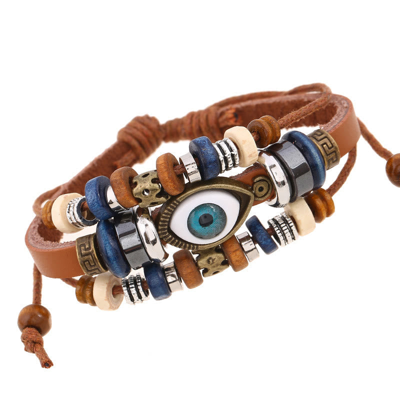 KarmaRipple's Tibetan Evil Eye Leather Adjustable Protection Bracelet p4