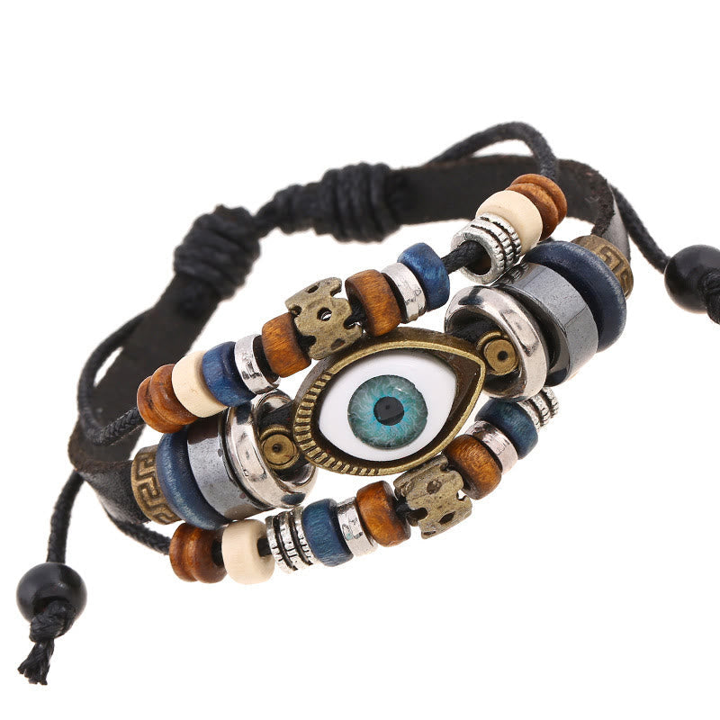 KarmaRipple's Tibetan Evil Eye Leather Adjustable Protection Bracelet p36