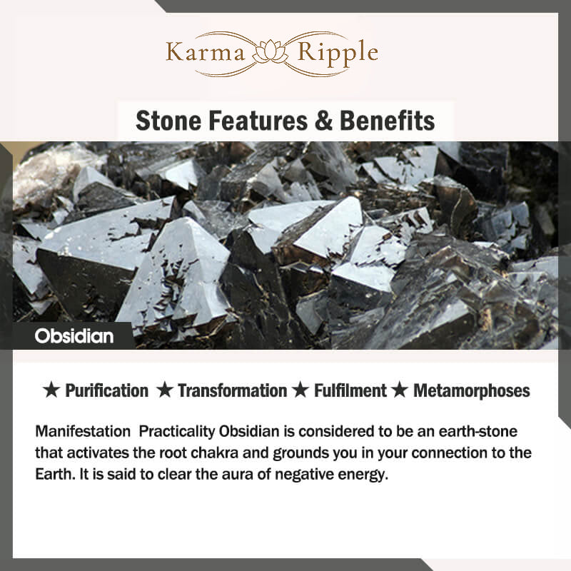 KarmaRipple's Black Obsidian Stone Wolf Purification Necklace Pendant p8