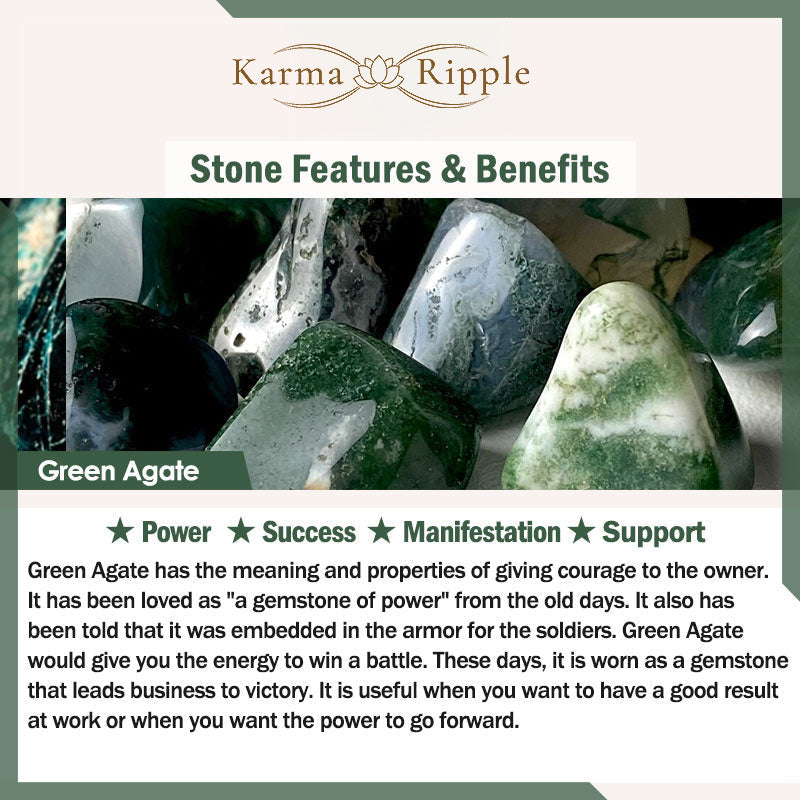 KarmaRipple's Authentic Green Agate Wrist Mala Manifestation Pocket Mala Car Decoration p8