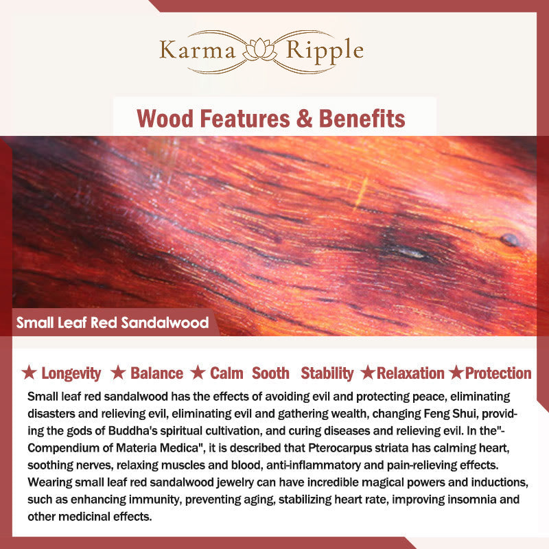 KarmaRipple's Small Leaf Red Sandalwood PiXiu Protection Bracelet p7